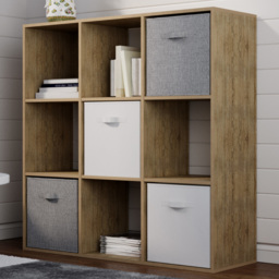 Flexi Storage 9 Shelf Oak Effect Compact Cube Storage Unit