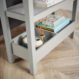 Home Source Avon Grey 3 Shelf Slim Side Table - thumbnail 3