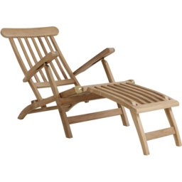 Charles Bentley Teak Steamer Sun Lounger - thumbnail 2