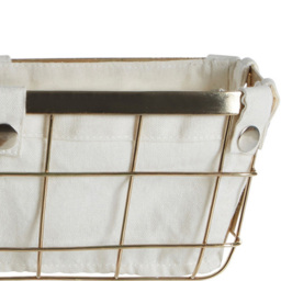 Premier Housewares Small Gold Iron Wire Storage Basket - thumbnail 4