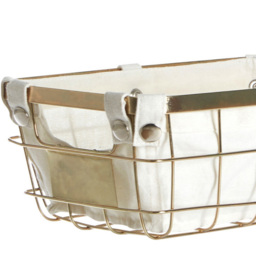 Premier Housewares Small Gold Iron Wire Storage Basket - thumbnail 2