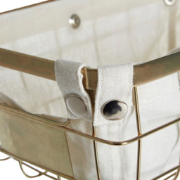 Premier Housewares Small Gold Iron Wire Storage Basket - thumbnail 3