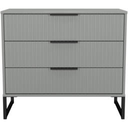 Crowndale Fluted 3 Drawer Dusk Grey Chest of Drawers Ready Assembled - thumbnail 2