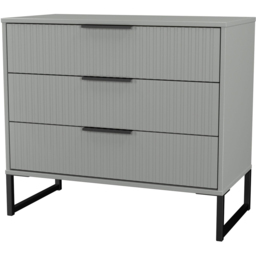 Crowndale Fluted 3 Drawer Dusk Grey Chest of Drawers Ready Assembled - thumbnail 4