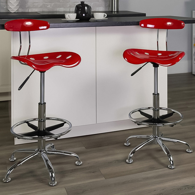 FWStyle Red Tractor Seat Style Bar Stool Seat - image 1