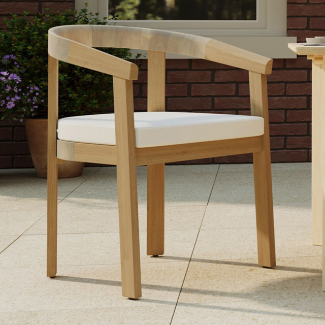 Charles Bentley Acacia Curved Back Outdoor Dining Chair with Cushion Set of 2 - image 1