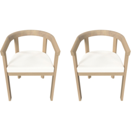 Charles Bentley Acacia Curved Back Outdoor Dining Chair with Cushion Set of 2 - thumbnail 2
