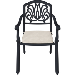 Charles Bentley Premium 6 Seater Round Dining Set Black - thumbnail 4