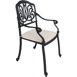 Charles Bentley Premium 6 Seater Round Dining Set Black - thumbnail 3