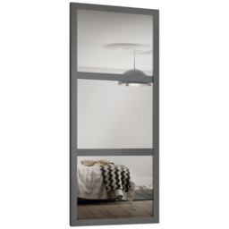 Spacepro Shaker Single Panel Graphite Frame Mirror Sliding Door 2220 x 762mm - thumbnail 1