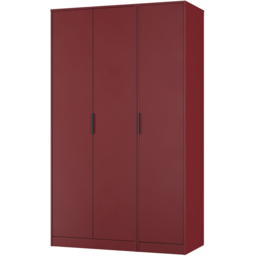 Crowndale Hong Kong 3 Door Red Matt Tall Wardrobe Ready Assembled - thumbnail 2