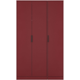 Crowndale Hong Kong 3 Door Red Matt Tall Wardrobe Ready Assembled - thumbnail 3