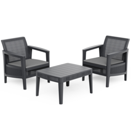 Keter Atlas Graphite 2 Seater Garden Bistro Set - thumbnail 2