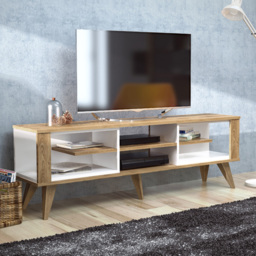Decorotika Ionis White Oak 6 Shelf TV Unit