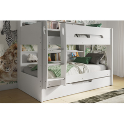 Flair Interstellar Wooden White Bunk Bed with Trundle - thumbnail 2
