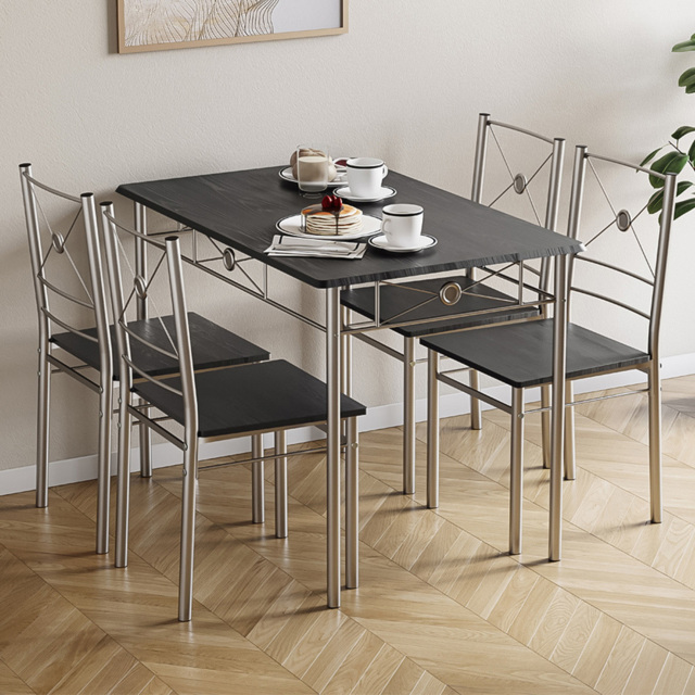 Vida Designs Roslyn 4 Seater Black Dining Set - image 1