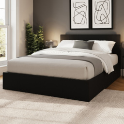 GFW Double Black Side Lift Ottoman Bed