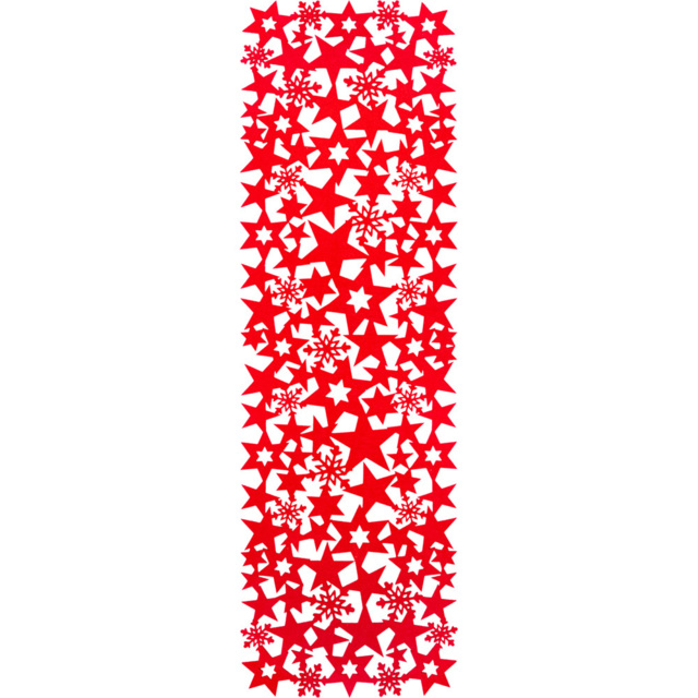 St Helens Felt Red Star and Snowflake Christmas Table Runner 98 x 30cm - image 1