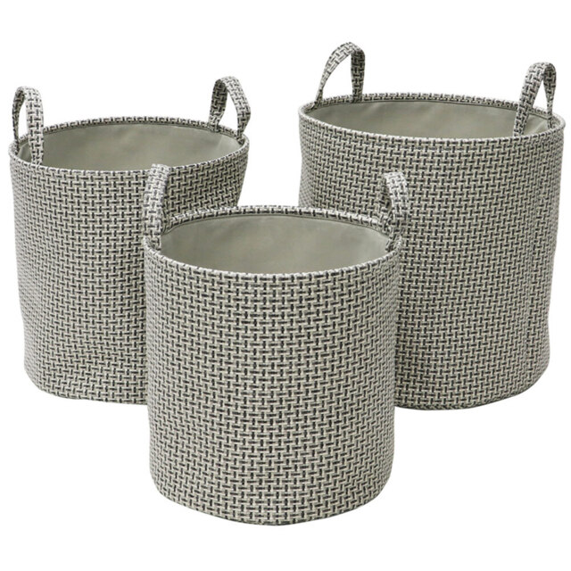 JVL Silva Round Fabric Storage Basket 3 Pack - image 1