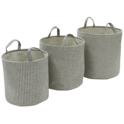 JVL Silva Round Fabric Storage Basket 3 Pack - thumbnail 3