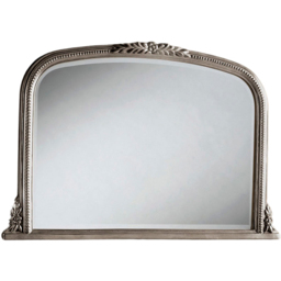 Yearn Silver Beaded Overmantle Bevelled Mirror 66 x 101cm