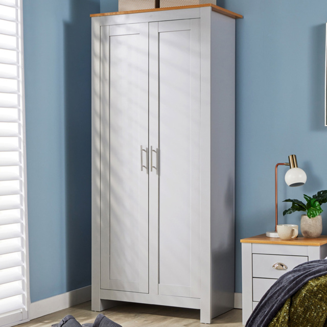 Home Source Camden Grey 2 Door Wardrobe - image 1