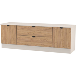 Crowndale Bora 2 Door 2 Drawer Gold Craft Oak and Kashmir Wide TV Unit Ready Assembled - thumbnail 4