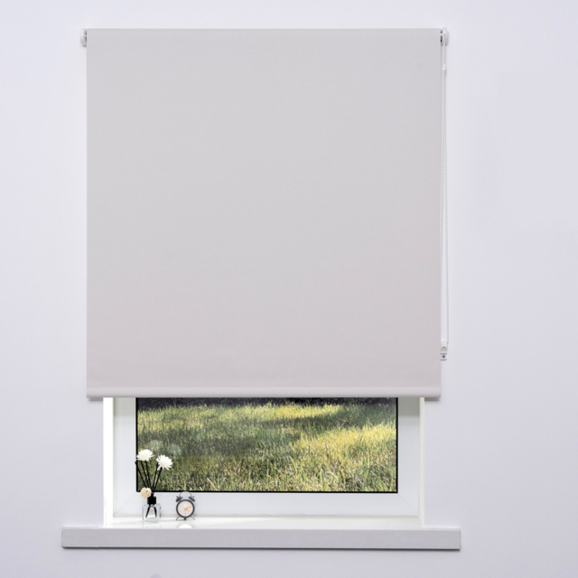 Pearl White Plain Blackout Blinds 120cm - image 1