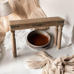 Acacia Home Brown Wooden Console Table - thumbnail 3