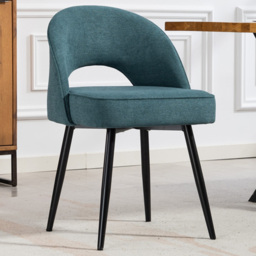 Artemis Home Ashley Teal Woven Tufted Dining Chairs Set of 2