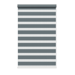 New Edge Blinds Day and Night Slate Grey Zebra Roller Blind 100cm - thumbnail 2