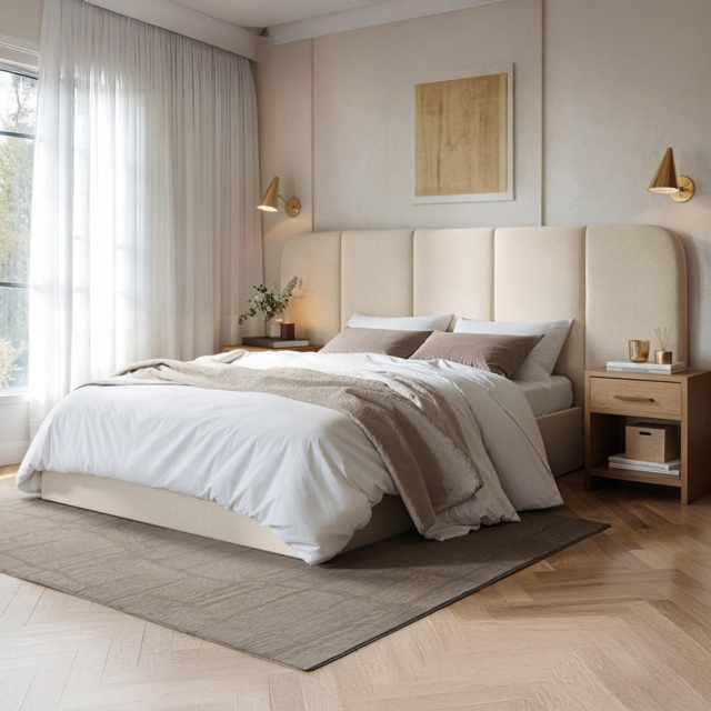 SOLACE+CO Sienna Cream Double Velvet Ottoman Bed - image 1