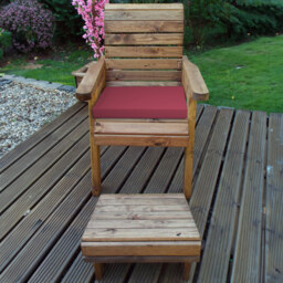 Charles Taylor Single Seater Lounger with Red Cushions