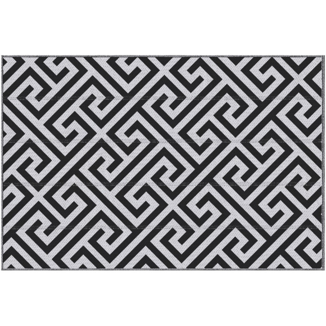 Outsunny Black and White Reversible Outdoor Rug 121 x 182cm - image 1