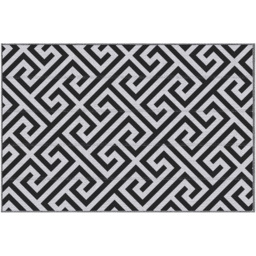 Outsunny Black and White Reversible Outdoor Rug 121 x 182cm - thumbnail 1