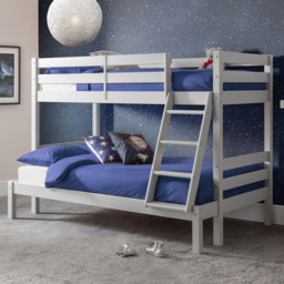 Julian Bowen Merlin Dove Grey Sleeper Bunk Bed - thumbnail 1