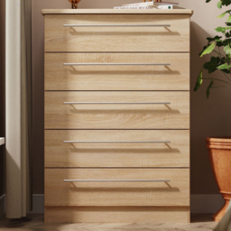 Crowndale Sherwood Bardolino Oak 5 Drawer Chest of Drawers - thumbnail 1