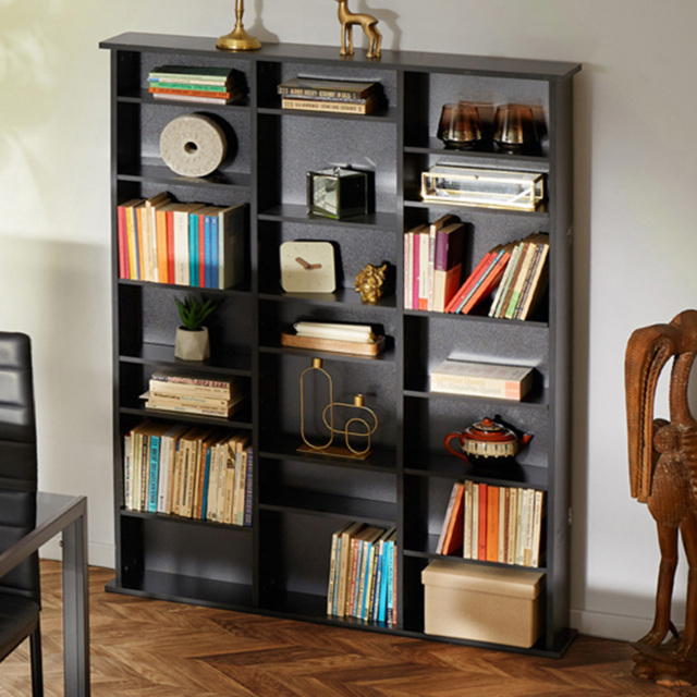 tectake Stevie 21 Shelf Black Adjustable Display Unit - image 1