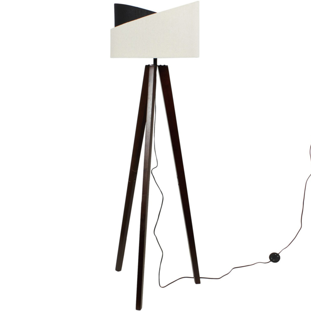 Avery White and Black Tripod Floor Lamp - image 1