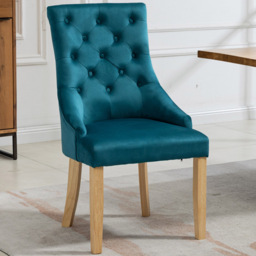 Artemis Home Ravenna Set of 2 Teal Velvet Dining Chair