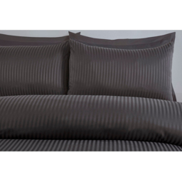 Pimlico Charcoal Super King Size Satin Stripe Duvet Set - thumbnail 3
