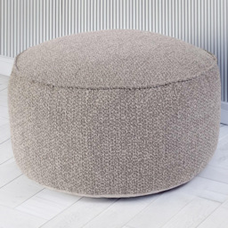 Kaikoo Grey Boucle Round Drum Bean Bag - thumbnail 1
