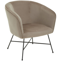 Premier Housewares Stockholm Mink Velvet Curved Accent Chair - thumbnail 2