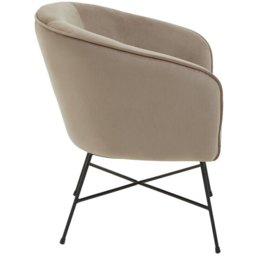 Premier Housewares Stockholm Mink Velvet Curved Accent Chair - thumbnail 3