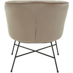 Premier Housewares Stockholm Mink Velvet Curved Accent Chair - thumbnail 4