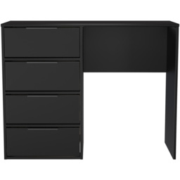 Crowndale Hong Kong 4 Drawer Matt Black Vanity Dressing Table Ready Assembled - thumbnail 2