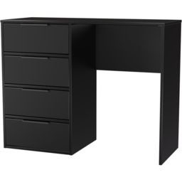 Crowndale Hong Kong 4 Drawer Matt Black Vanity Dressing Table Ready Assembled - thumbnail 3