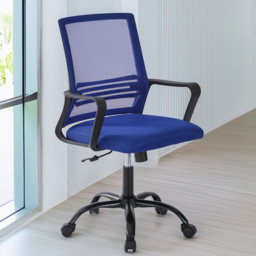 Blue Adjustable Swivel Mesh Back Office Chair - thumbnail 1