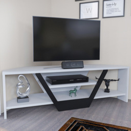 Decorotika Sares White and Black 2 Shelf TV Unit