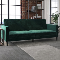 Dorel Liam 3 Seater Green Velvet Futon